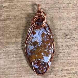 Rare Crazy Lace Moss Agate Necklace Pendant